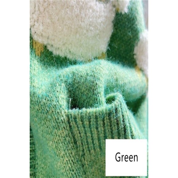 Ladies Knitted Sheep Sweater Coat Casual Cardigan Girls Preppy Cute - Picture 5 of 7